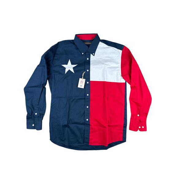 Roper Texas Pieced Flag Collection Long Sleeve Button Shirt Patriotic Size L - Picture 2 of 3